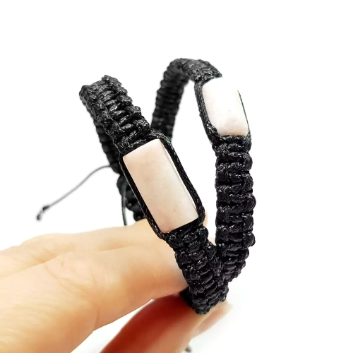 MES308 WEBP Bransoletka męska różowy opal makrama Magneska biżuteria 3.webp