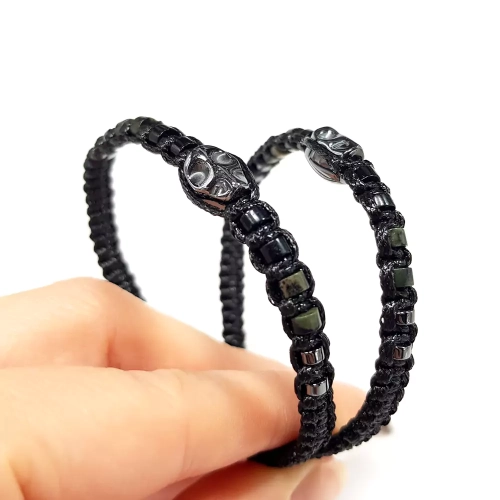 MES310 WEBP Bransoletka męska makrama hematyt, onyks i jaspis kambaba Magneska biżuteria 3.webp