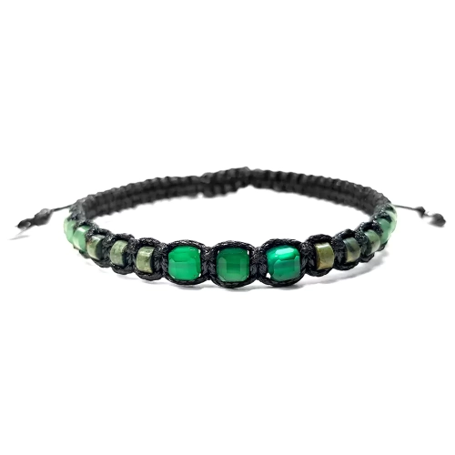 MES311 WEBP Bransoletka męska agat zielony, jaspis kambaba i awenturyn Magneska biżuteria 3.webp