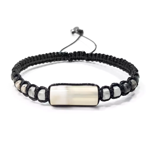 MES313 WEBP Bransoletka męska agat biały, kryształ górski, jaspis lotus i larvikit Magneska biżuteria z kamieni naturalnych 3.webp