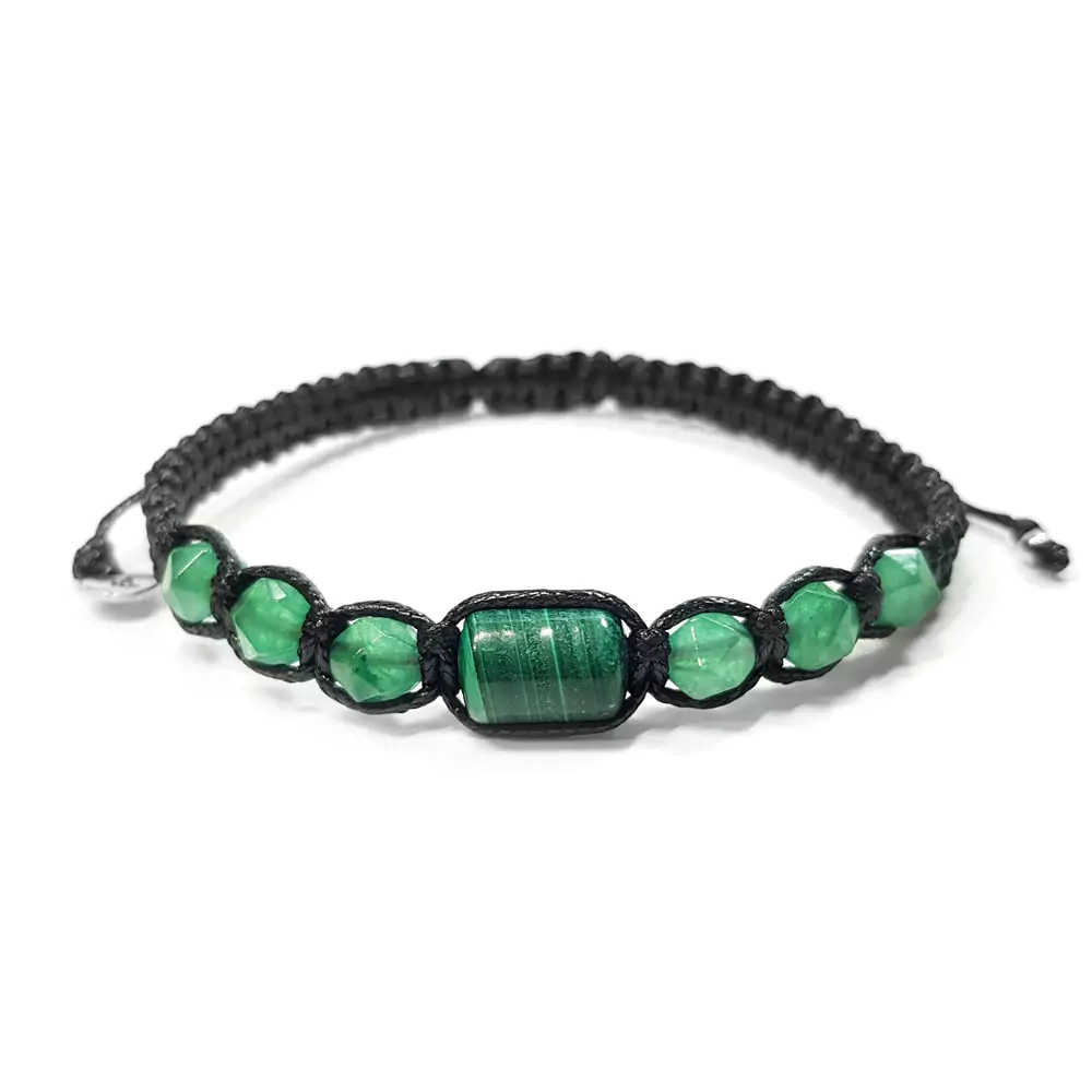 MES314 WEBP Bransoletka męska malachit i zielony agat Magneska biżuteria 2.webp