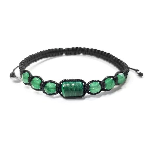MES314 WEBP Bransoletka męska malachit i zielony agat Magneska biżuteria 2.webp