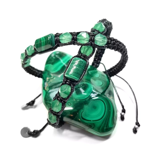 MES314 WEBP Bransoletka męska malachit i zielony agat Magneska biżuteria.webp