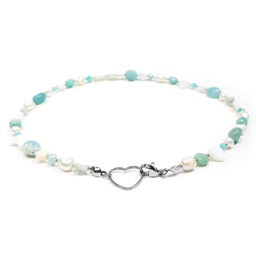 NAW903 WEBP Naszyjnik choker amazonit, perły i masa perłowa Magneska biżuteria 2.webp