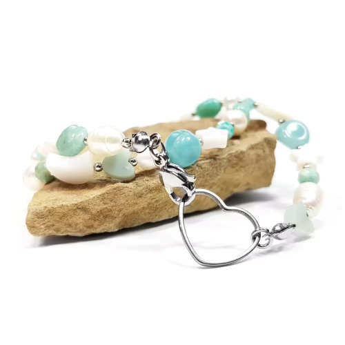 NAW903 WEBP Naszyjnik choker amazonit, perły i masa perłowa Magneska biżuteria 3.webp