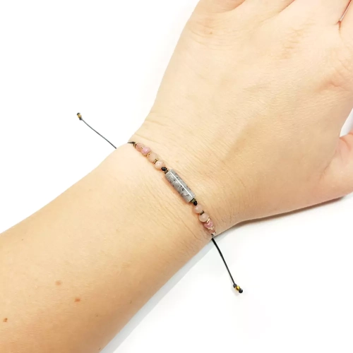 SZN1001 WEBP Bransoletka jaspis szary, kamień słoneczny, rodonit i hematyt Magneska biżuteria 4.webp