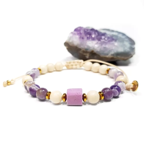 SZN1002 WEBP Bransoletka Pebbles fosfosyderyt, kamień rzeczny, amazonit i hematyt Magneska biżuteria z kamieni naturalnych 2.webp