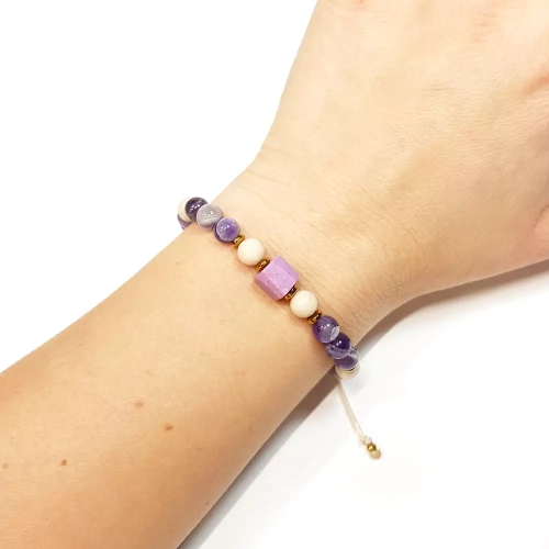 SZN1002 WEBP Bransoletka Pebbles fosfosyderyt, kamień rzeczny, amazonit i hematyt Magneska biżuteria z kamieni naturalnych 3.webp