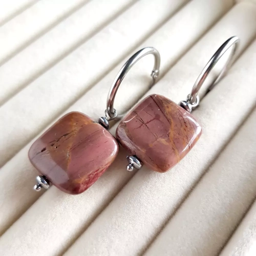 KST706 WEBP Kolczyki wiszące kółeczka jaspis polichromowy Magneska biżuteria 2.webp