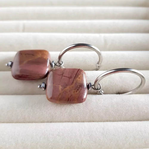 KST706 WEBP Kolczyki wiszące kółeczka jaspis polichromowy Magneska biżuteria 3.webp