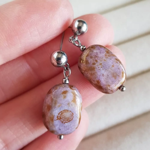 KST732 WEBP Kolczyki wiszące pastylki szklane Magneska biżuteria handmade 3.webp