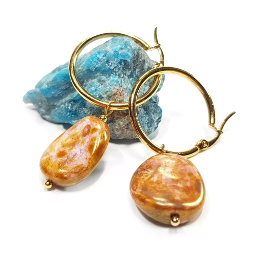 KST741 WEBP Kolczyki wiszące pastylki na złotych kółeczkach Magneska biżuteria 4.webp