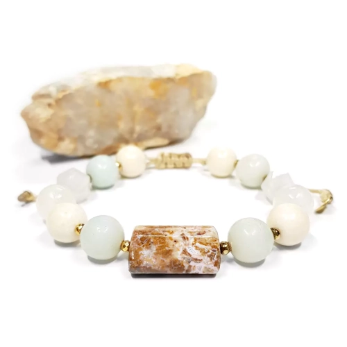 SZN1042 WEBP Bransoletka Bohemian z opalem i amazonitem Magneska biżuteria 2.webp