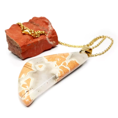 NAW948 WEBP Naszyjnik pomarańczowy jaspis Magneska biżuteria z kamieni naturalnych 2.webp