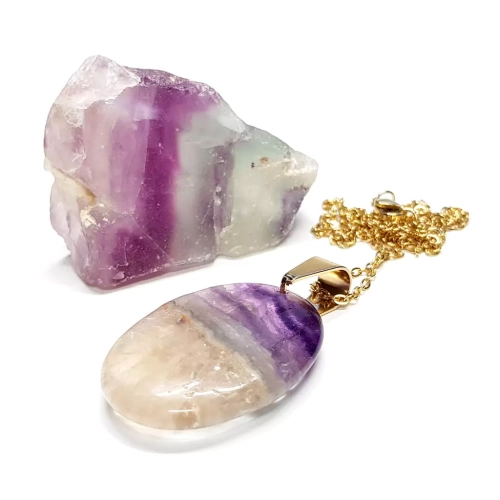 NAW950 WEBP Naszyjnik unikat fluoryt tęczowy wisior Magneska biżuteria 2.webp