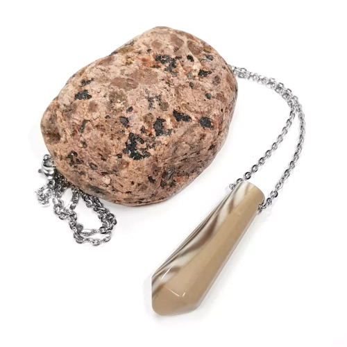 NAW962 WEBP Naszyjnik krzemień pasiasty na srebrnym łańcuszku stal chirurgiczna Magneska biżuteria.webp