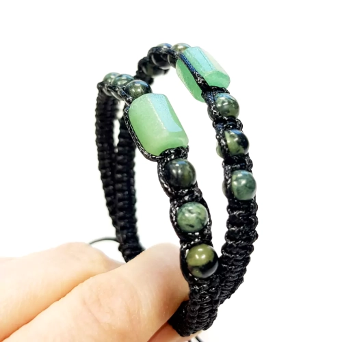 MES323 WEBP Bransoletka męska awenturyn i jaspis kambaba Magneska biżuteria 3.webp