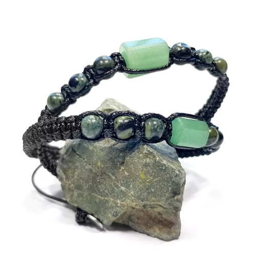 MES323 WEBP Bransoletka męska awenturyn i jaspis kambaba Magneska biżuteria.webp