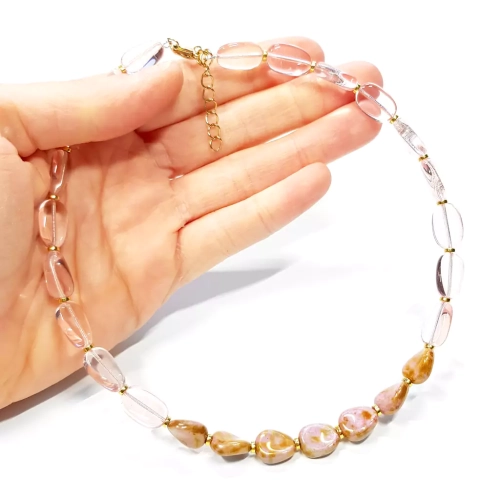 NAW979 WEBP Naszyjnik szklane koraliki i hematyt Magneska kolekcja Verre 3.webp