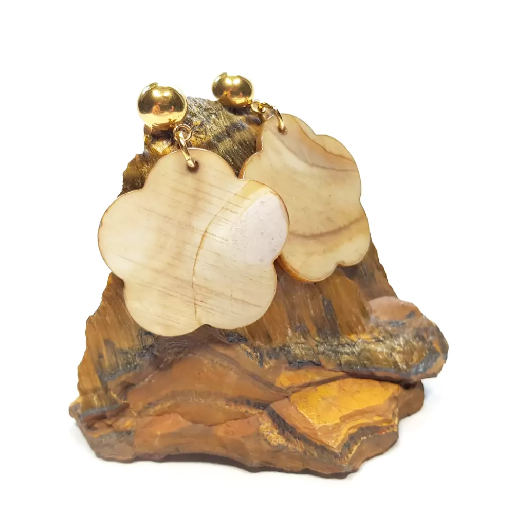 KST763 WEBP Kolczyki wiszące złociste kwiatki na złotych sztyftach stal chirurgiczna  Magneska.webp