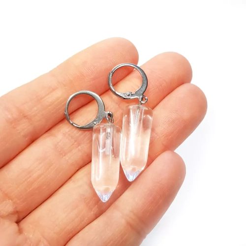 KST774 WEBP Kolczyki wiszące kryształ górski sople i stal chirurgiczna Magneska biżuteria 2.webp