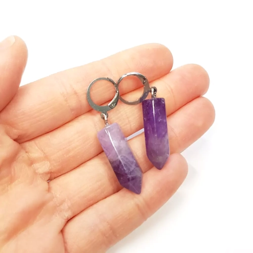 KST777 WEBP Kolczyki wiszące ametyst sople i stal chirurgiczna Magneska 3.webp