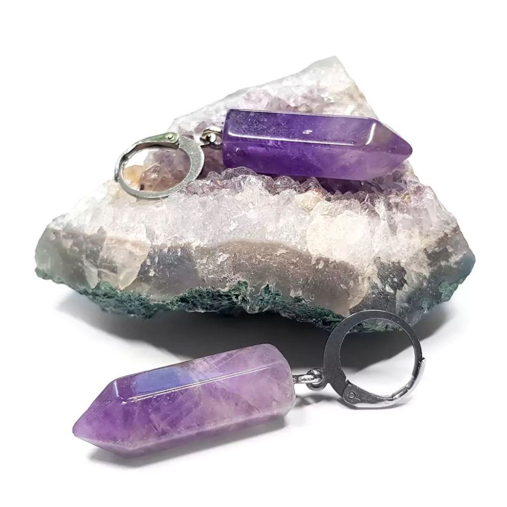 KST777 WEBP Kolczyki wiszące ametyst sople i stal chirurgiczna Magneska.webp