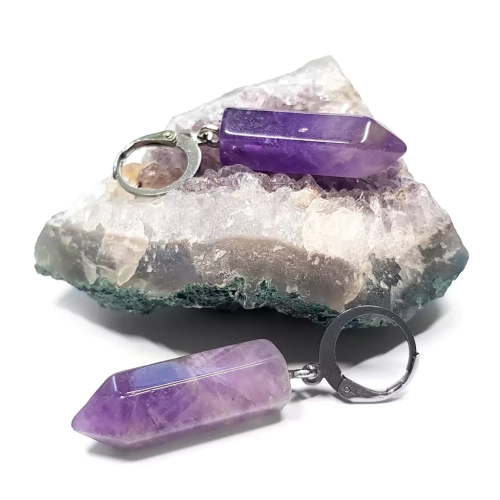 KST777 WEBP Kolczyki wiszące ametyst sople i stal chirurgiczna Magneska.webp