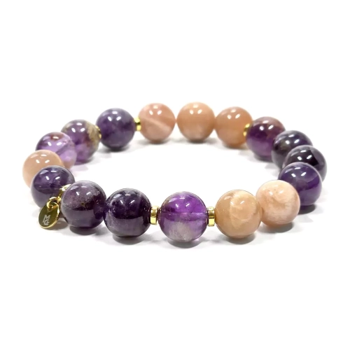 KAM834 WEBP Bransoletka Super Seven, ametyst, kamień słoneczny i hematyt Magneska biżuteria.webp