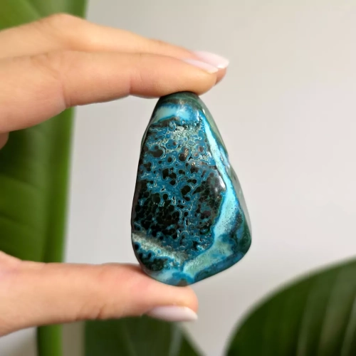 BR0024 webp Malachit z chryzokolą bryłka Magneska biżuteria.webp