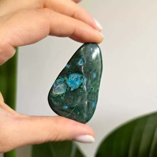 BR0024 webp Malachit z chryzokolą bryłka Magneska biżuteria 2.webp