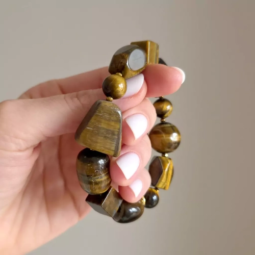 KAM852 webp Bransoletka Bohemian tygrysie oko i hematyt Magneska biżuteria 3.webp