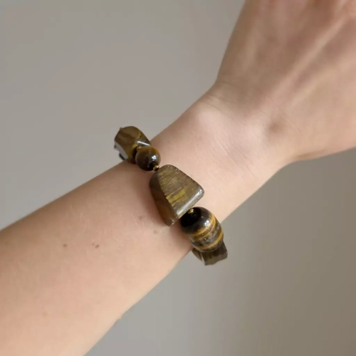 KAM852 webp Bransoletka Bohemian tygrysie oko i hematyt Magneska biżuteria 4.webp