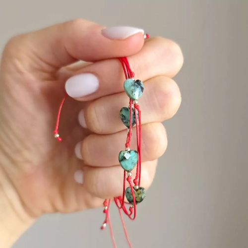 WishYou140 webp WishYouLuck turkus afrykański serce i srebro p.925 bransoletka szczęścia na czerwonym sznurku Magneska biżuteria Zielona Góra 2.webp