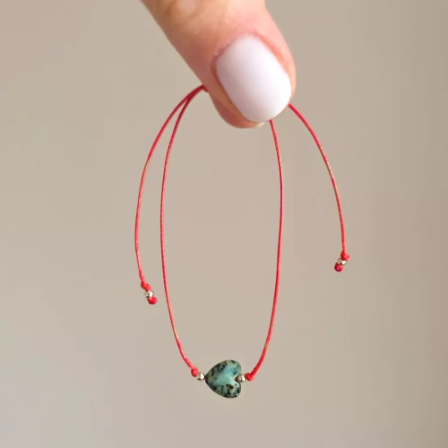 WishYou140 webp WishYouLuck turkus afrykański serce i srebro p.925 bransoletka szczęścia na czerwonym sznurku Magneska biżuteria Zielona Góra 4.webp