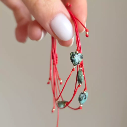 WishYou140 webp WishYouLuck turkus afrykański serce i srebro p.925 bransoletka szczęścia na czerwonym sznurku Magneska biżuteria Zielona Góra.webp