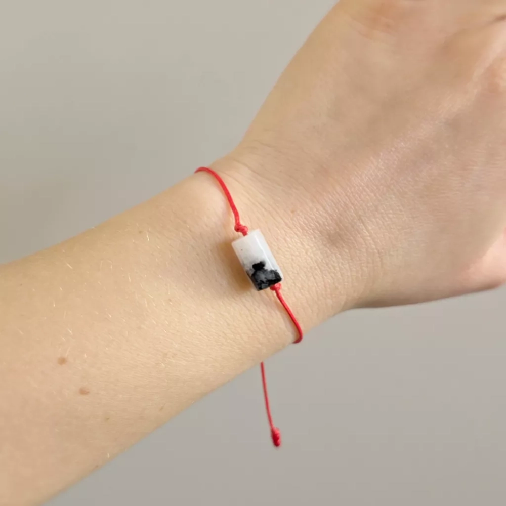 WishYou144 webp WishYouLuck kamień księżycowy duża bryłka bransoletka szczęścia na czerwonym sznurku Magneska biżuteria  5.webp