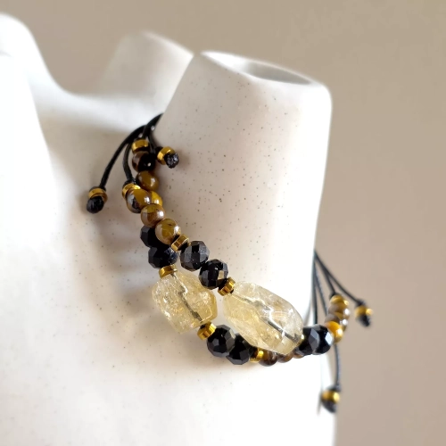 SZN1121 webp Bransoletka cytryn, czarny turmalin, tygrysie oko i hematyt na czarnym sznurku Magneska 5.webp