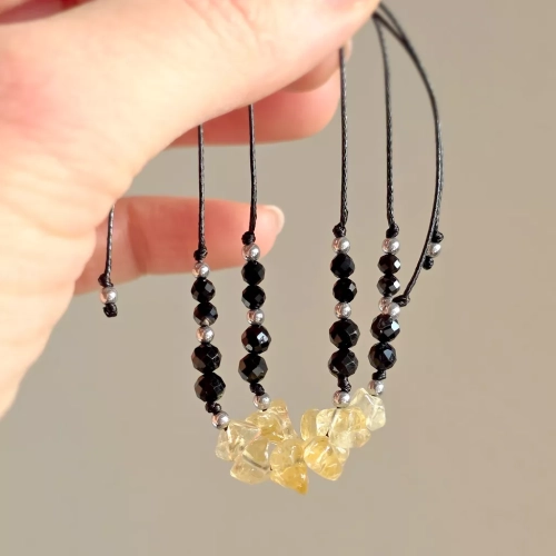 SZN1124 webp Bransoletka cytryn, czarny turmalin i hematyt na czarnym sznurku v.2 Magneska biżuteria Zielona Góra 4.webp