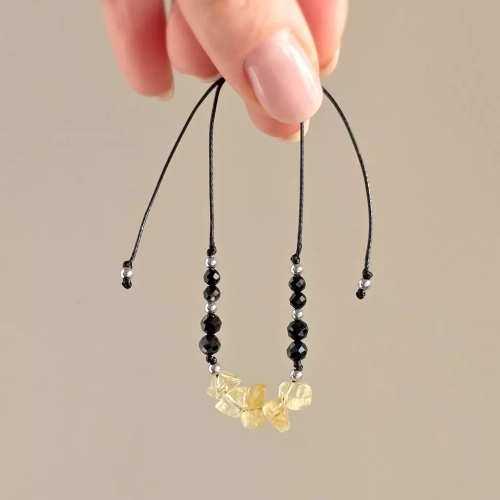 SZN1124 webp Bransoletka cytryn, czarny turmalin i hematyt na czarnym sznurku v.2 Magneska biżuteria Zielona Góra 5.webp