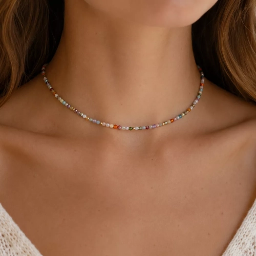 NAW1224 webp Naszyjnik choker kolorowy mix kamieni Magneska 6.webp
