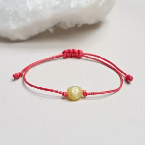 WishYouLuck opal żółty bryłka bransoletka szczęścia na czerwonym sznurku