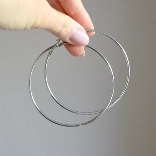 Duże kolczyki koła ze stali chirurgicznej. Magneska.pl