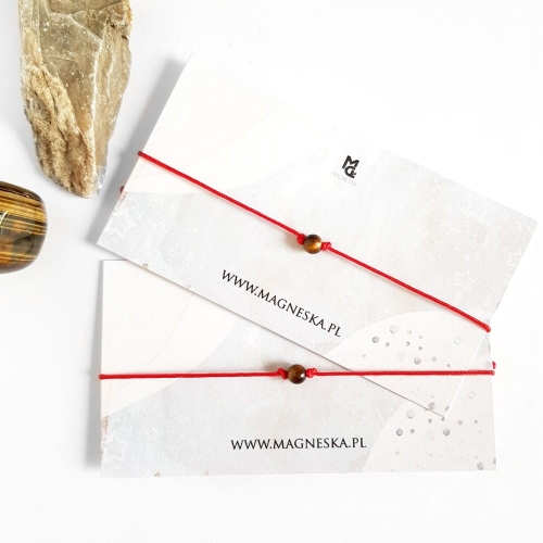 WishYouLuck tygrysie oko bransoletka szczęścia na czerwonym sznurku