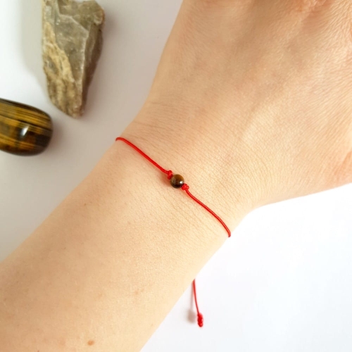 WishYouLuck tygrysie oko bransoletka szczęścia na czerwonym sznurku