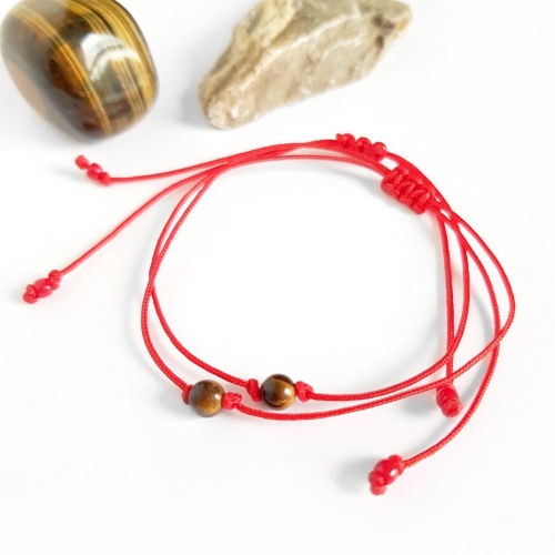 WishYouLuck tygrysie oko bransoletka szczęścia na czerwonym sznurku