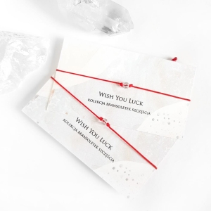 WishYouLuck kryształ górski bransoletka szczęścia na czerwonym sznurku