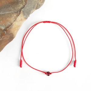 WishYouLuck granat bransoletka szczęścia na czerwonym sznurku