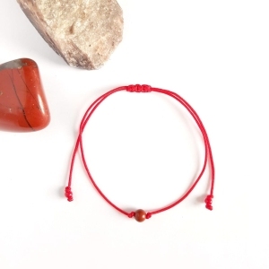 WishYouLuck czerwony jaspis bransoletka szczęścia na czerwonym sznurku
