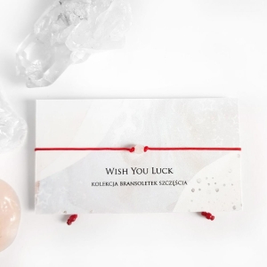 WishYouLuck fasetowany kwarc różowy bransoletka szczęścia na czerwonym sznurku
